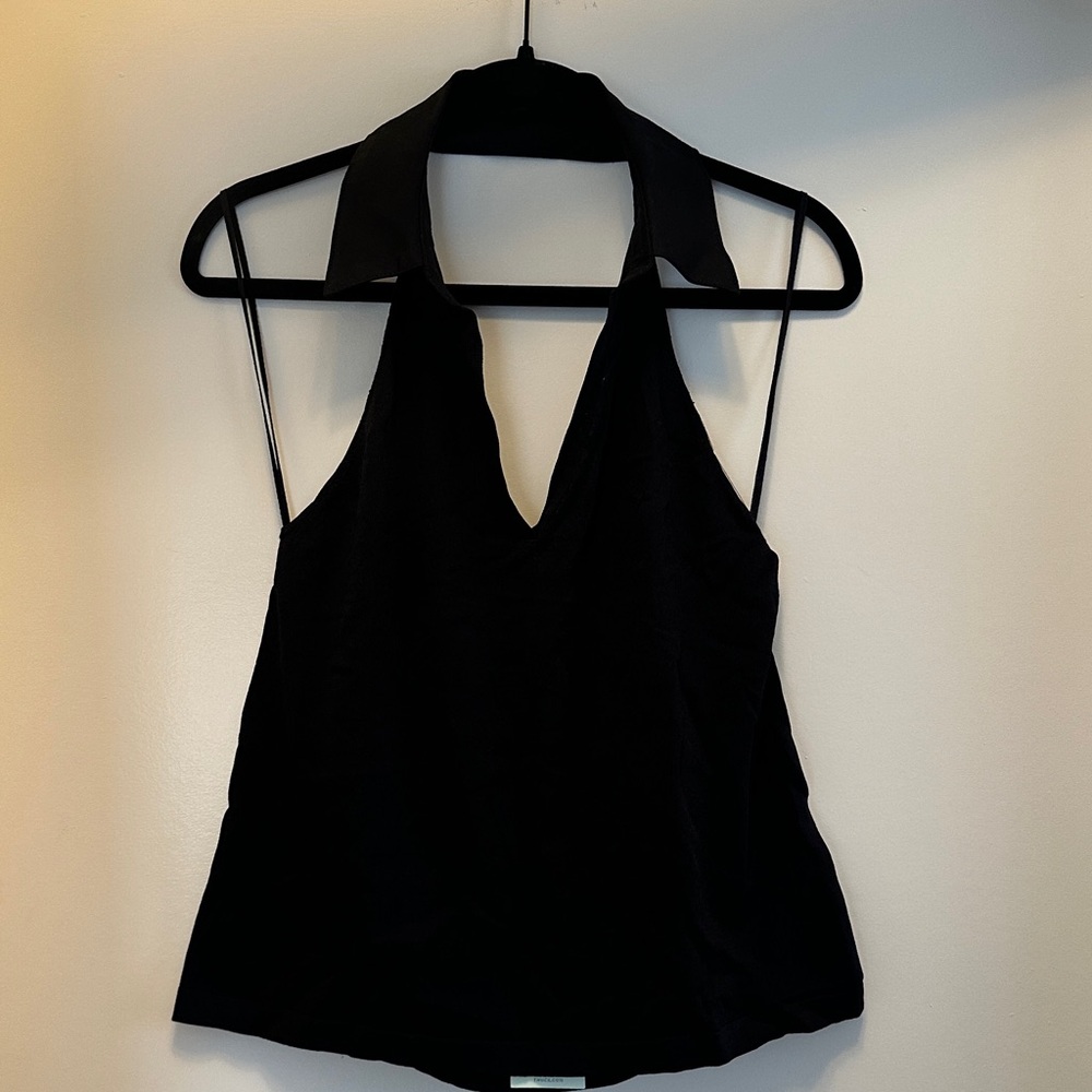 Tuckernuck Black Halter V-Neck Tank Top